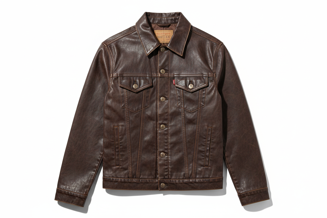 fake leather jacket like levi brand