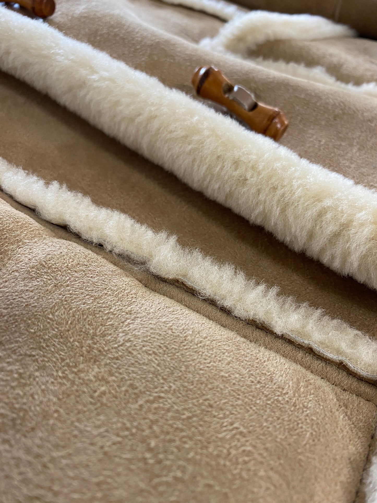 shearling coat up-close