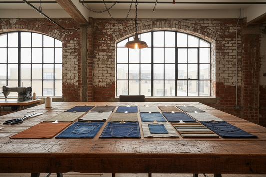 swatches of fabric on a table