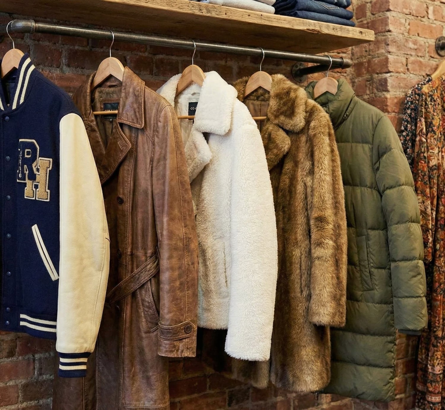 Garments on rack that can be cleaned at leathercareusa.com