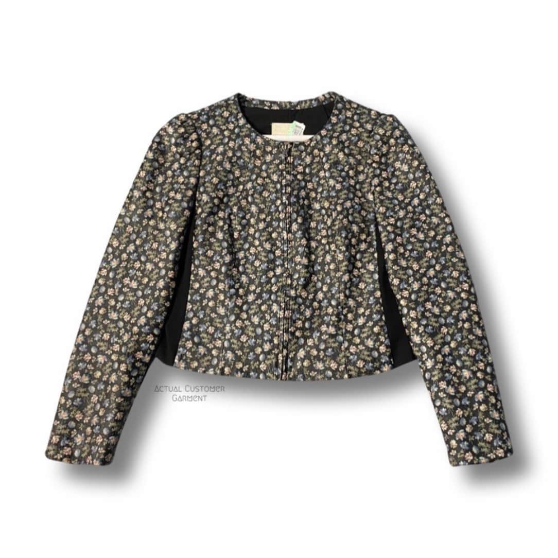 Black leather jacket with floral print cleaned at leathercareusa.com