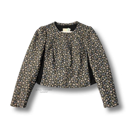 Black leather jacket with floral print cleaned at leathercareusa.com