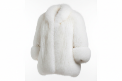 short fox coat white color